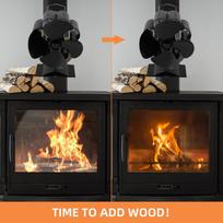 4 Blade Wood Stove Fan Anodized Aluminum Alloy Quiet Efficient Heat Powered Fireplace Fan with Magnetic Thermometer