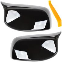 BMW 5 E60 E61 03-08 Mirror Cover Black Glossy Left & Right 2 Pieces Set juoda