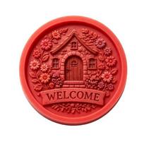 Custom Concrete Craft Tool Garden Stepping Stone Silicone Mold, DIY Cement Reusable Casting Form Round Mold for Pathway Patio Yard Lawn Decoration E red