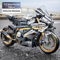 TOYLINX Alloy Motorcycle Desktop Decorations 2045PCS Racing Building Block Model  Kid Toys Christmas Easter Festive Gift Giving gray
