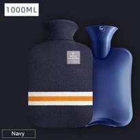 UNTIOR 1L/2L Winter Hot Water Bottle Cloth Cover Hot Water Bag For Hot and Cold Compress Warmer Bed Hand Feet Keep Warm blue