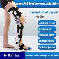 New Adjustable Angle Height Knee Ankle Foot Orthosis Brace Thigh Knee Joint Foot Support Fixator Rehabilitation Ligament Protector Medium white