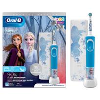 Vaikiški elektriniai dantų šepetėliai Oral B Vitality Kids Frozen II, mėlyni, 2 vnt.