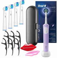 Elektrinis dantų šepetėlis Oral B 103 su dėklu, juodas, violetinis