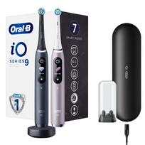 Elektriniai dantų šepetėliai Oral-B iO 9 Duo, 2 vnt., juoda ir rožinė, magnetiniai