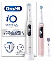Elektriniai dantų šepetėliai Oral-B iO Series 6, 2 vnt., balta/rožinė
