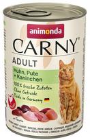 Konservuotas kačių ėdalas ANIMONDA Carny Adult su vištiena, kalakutiena ir triušiena, 400 g