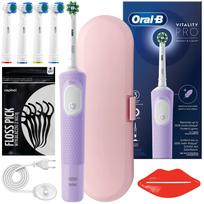 Elektrinis dantų šepetėlis ORAL-B Vitality D103 Pro, alyvinis, rinkinys