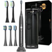 Ultragarsinis dantų šepetėlis OMEO +365 su UV sterilizatoriumi, juodas, 2 antgaliai