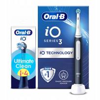 Elektrinis dantų šepetėlis Oral-B iO3, juodas, su 4 antgaliais, dovanų rinkinys