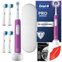 Vaikiškas elektrinis dantų šepetėlis ORAL-B PRO 3 Junior violetinis su priedais