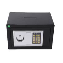 Electronic Digital Safe Box Key Keypad Lock Manganese Steel Security Box with Sound Alarm for Home Office Hotel gray