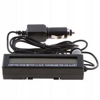 Automobilinis LCD laikrodis, termometras ir voltmetras 3 viename