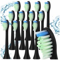 Elektrinių dantų šepetėlių antgaliai PHILIPS SONICARE DIAMOND CLEAN, juodi, 12 vnt.