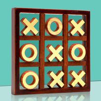 Premium Wooden Tic-Tac-Toe Educational Game for Two Players - Enhances Parent-Child Interaction Tic-Tac-Toe beige