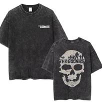 Washed Vintage Movie The Goonies Never Say Die T Shirt Funny Skeleton Graphic T-shirts Men Hip Hop Gothic Rock Oversized T-Shirt XL įvairiaspalvis
