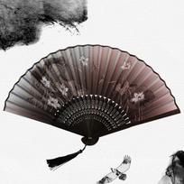 Silk Chinese Japanese Folding Fan Colorful Bamboo Vintage Style Folding Fan Tassel Elegent Female Fan Hand Fan gray