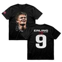 Erling Haaland 9 Graphic Football Fan Tshirt Pure Cotton Unisexs Unisexs Y2k Clothes Oversized Popular T Shirts Casual Tees S black