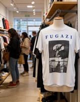 Roko Punk Marškinėliai Fugazi Grupės Marškinėliai Klasikinio Stiliaus Trumpomis Rankovėmis Laisvi Streetwear Spausdinti Vintage Y2k Marškinėliai Unisex S white