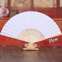Personalized Wedding Hand Fans, Custom Summer Wooden Paper Fans, Elegant Carved Folding Wooden Fans for Brides, Used for Bridal Showers 5 Pieces white