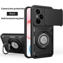 Anti-slip Armor Shockproof Case For Honor 400 Pro 5G Global Slide Camera Lens Protection Rotating Ring Stand Phone Cover Fundas Honor 400 Pro Global black
