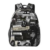 Amy Winehouse Legardary Backpack Student Boys Girls BookBag Children School Bag Laptop Shoulder Bags for Men Women One Size gray