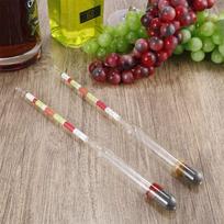 3 Skalės Hidrometras Stiklinis Alkoholio Brix Matuoklis 3 viename Tankio Matuoklis Vynui Alui 255 X 15mm brown