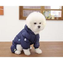 Dog Clothes Four-legged Cotton Coat Teddy Bichon Small Dog Clothes Winter Schnauzer Pomeranian Small Dog Autumn And Winter Clothes L back length 35cm (recommended 7-9 pounds) gray