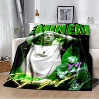 Eminem hip-hop singer Throws Blanket Kid Sofa Hiking Picnic Super Soft Quilt Fashion Bed Thermal Flannel Blanket birthday gift 100cmx150cm gray