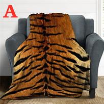 Gyvūnų Odos Antklodės Leopardas Tigro Dryžiai 3D Spausdinta Antklodė Mesti Antklodę Sumiegoti Antklodė Žiemos Antklodė# 75X95CM pilka spalva