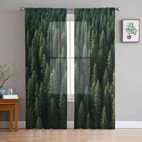 Tapetai Miško Medis Ruduo Tiulio Langų Užuolaidos Miegamajam Prabangi Namų Dekoro Užuolaidos Svetainei Šifono Panelės 135W x 114H(cm) gray