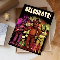 Anime Fnaf Five-nights-At-Freddys 2 Poster Self-adhesive Waterproof Sticker For Bar Room Decor High Quality Print Gift 30x42cm No Frame black
