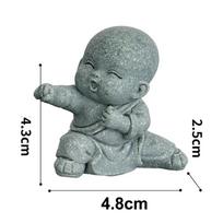 Buddha Statues, Miniature Buddhist Monks, Kung Fu Monks, Zen Garden Decorations, Meditation, Home Aquarium Decoration as the picture gray