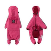 Pet Raincoats Dog Reflective Puppy Rain Coats Hooded for Small Medium Dogs Waterproof Chihuahua Jumpsuit French Bulldog Overalls (Red,S) raudona