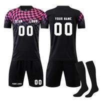 Soccer Uniform Set Three Piece Kit Includes Short Sleeve Jersey Shorts and Knee High Socks Lightweight Breathable Material Athletic Fit S juoda