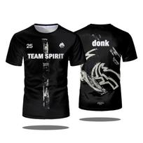 Team Spirit 2026 New Jerseys CS2 Esports Uniforms Donk T Shirts CSGO Game Training Clothes Men's And Women's Sports Tops S black