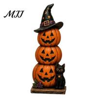 Holiday Window Ornaments Farmhouse Halloween Wooden Tabletop Decorations, Table Topper Signs, Spooky Decorative Storage Accessories Pumpkin D