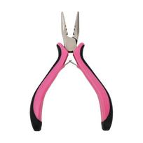 Steel Hair Extension Pliers Professional Extensions Removal 3 Holes Pliers  for Nano or Micro Ring rožinė