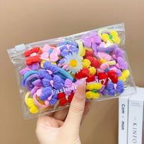 20 vnt./rinkinys Mielos animacinių filmukų gumytės plaukams Mergaitėms Nežeidžia plaukų Mažos scrunchie Vaikams Saldžios plaukų gumytės Plaukų aksesuarai 20pcs blue