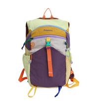 School bag backpack for women, niche design, dopamine color-block large capacity backpack, outdoor hiking backpack, hiking backpack, cycling bag beige