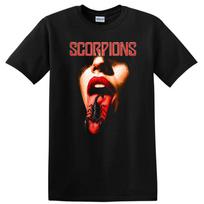 Scorpions Retro Rock Heavy Metal Graphic T Shirt Tagline w/ Scorpion Tee 3XL red