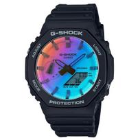 Casio G-Shock GA-2100SR-1A Vyriškas irizuojantis vaivorykštės juodas anglies dervos korpusas 20 ATM juoda