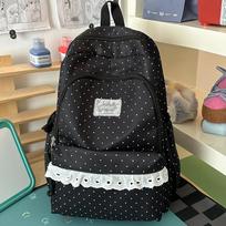 Schoolbag new Korean backpack college style wave point high value student schoolbag cute high school students large capacity backpack juoda