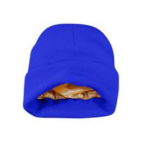 Cozy Solid Color Satin Bonnet Hats, 1 Piece Outdoor Knitting Warm Hat For Men & Women One Size mėlyna