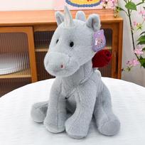 Simulation pony pendant doll plush toy cute doll Qixi Festival rose unicorn activity 26cm0.18kg black