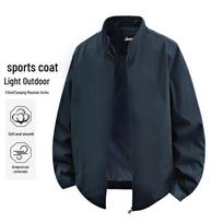 JEEP Men's Solid Color Stand Collar Casual Jacket M tamsiai mėlyna spalva