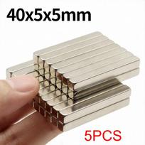 40x5x5mm Super stiprus neodimio magnetas N35 NdFeB nuolatinis magnetinis imanes blokelis Galingi magnetai šaldytuvui