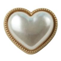 Pearl Heart-shaped Button  Flapped Metal Heart-shaped Button  Women's Sweater  Shirt and Coat Button 11.5mm