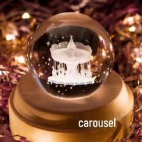 Starry Sky Luminous Rotating Carousel Crystal Music Box Z1 Canon white