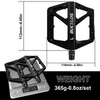 BUCKLOS Pedals DU Bearing Bicycle Pedal Platform Ultralight Nylon Road Mountain Bike Pedal Non-slip MTB Flat Pedals Bicycle Part geltona